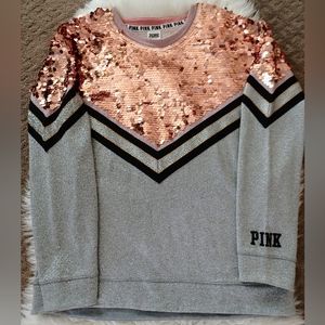 Vs pink large 2018 oversized rose gold sequins shirt. Like new